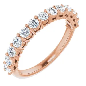 14K Rose 3/4 CTW Natural Diamond Anniversary Band