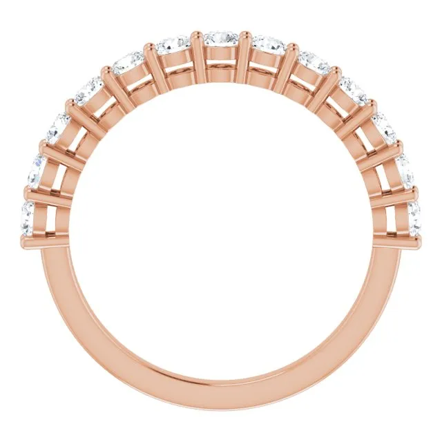 14K Rose 3/4 CTW Natural Diamond Anniversary Band