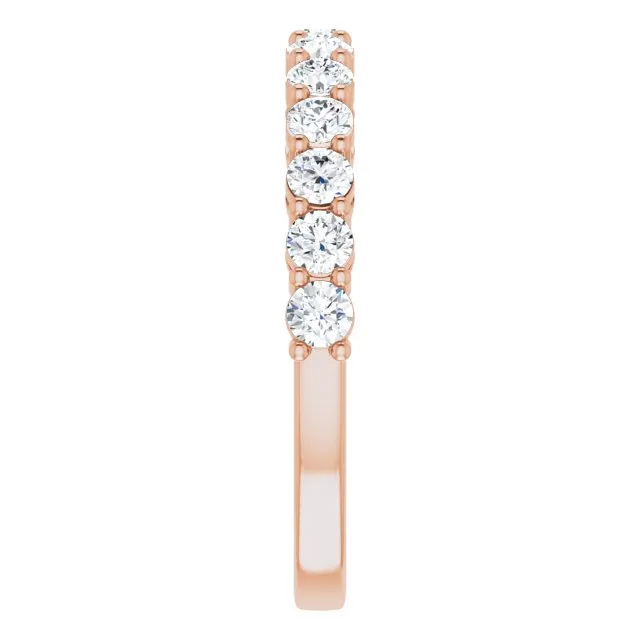 14K Rose 3/4 CTW Natural Diamond Anniversary Band