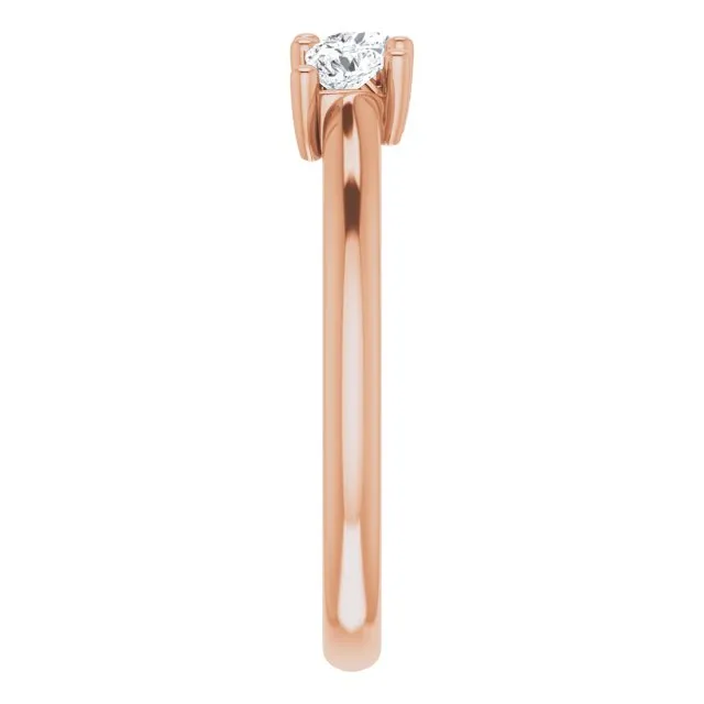 14K Rose 3/8 CTW Natural Diamond Three-Stone Anniversary Band