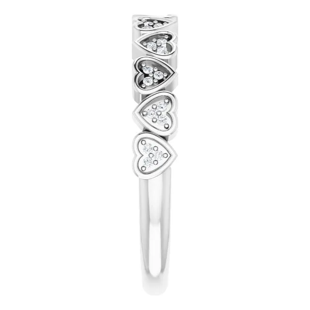 14K White .07 CTW Natural Diamond Anniversary Band