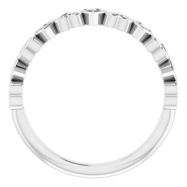 14K White .07 CTW Natural Diamond Anniversary Band