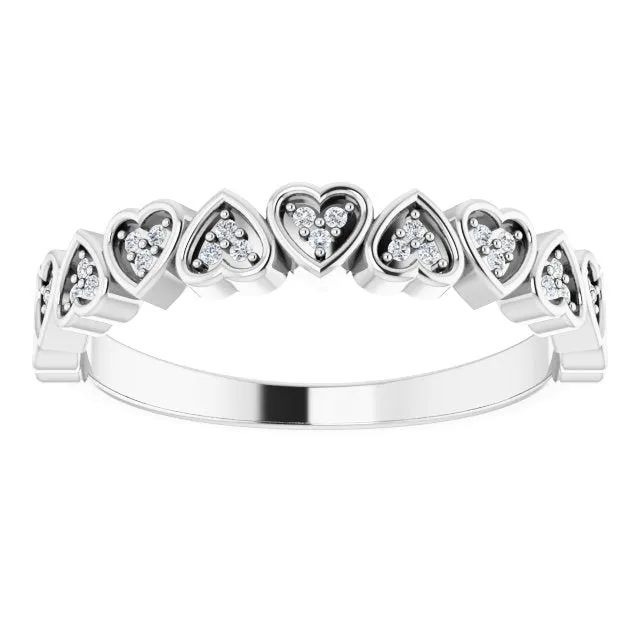 14K White .07 CTW Natural Diamond Anniversary Band