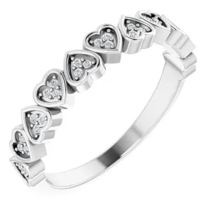 14K White .07 CTW Natural Diamond Anniversary Band