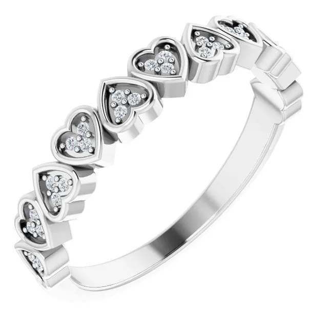 14K White .07 CTW Natural Diamond Anniversary Band