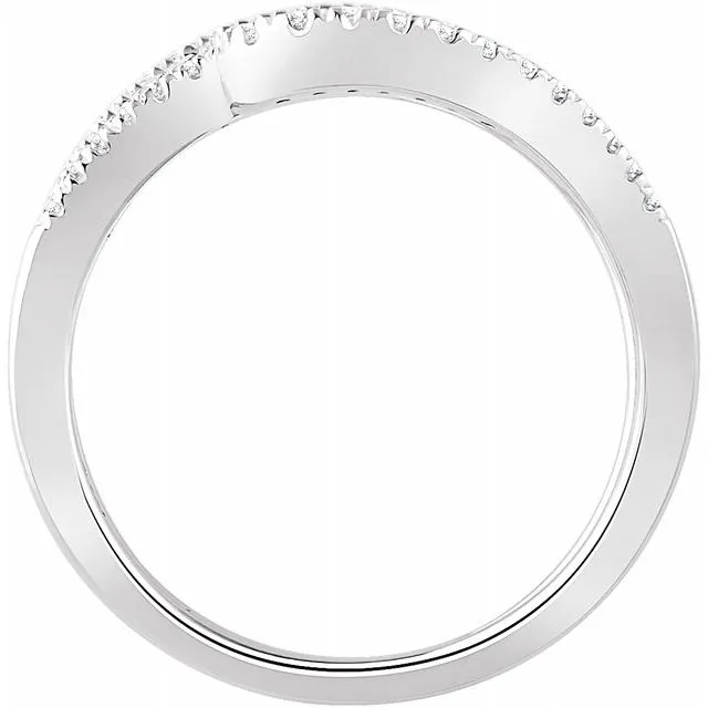 14K White 1/3 CTW Natural Diamond Freeform Ring