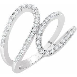14K White 1/3 CTW Natural Diamond Freeform Ring