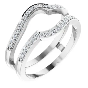 14K White 1/4 CTW Natural Diamond Ring Guard