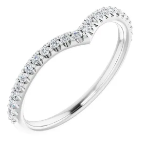 14K White 1/5 CTW Natural Diamond Contour Band