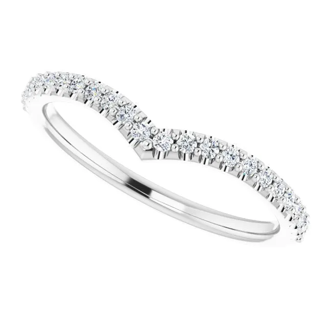 14K White 1/5 CTW Natural Diamond Contour Band
