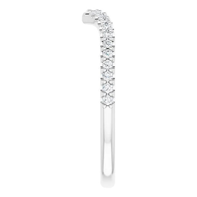 14K White 1/5 CTW Natural Diamond Contour Band