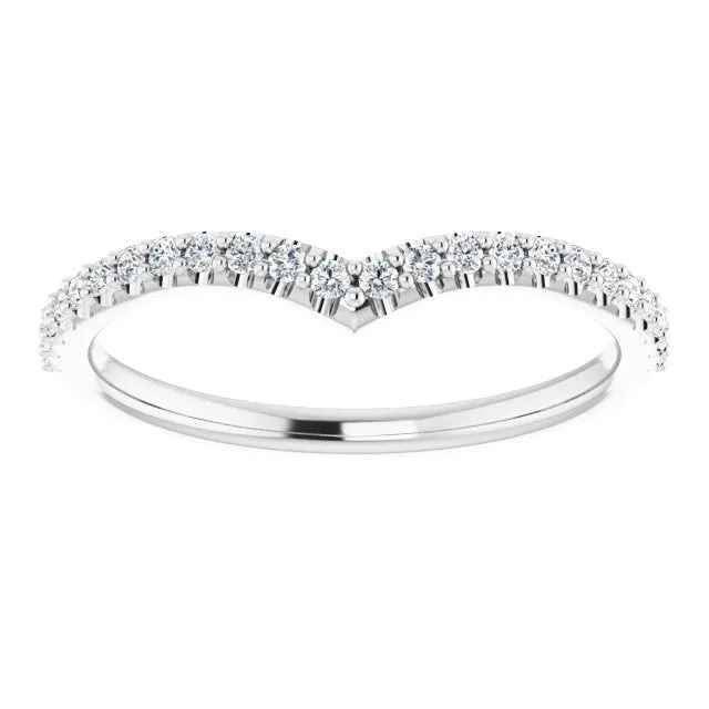 14K White 1/5 CTW Natural Diamond Contour Band