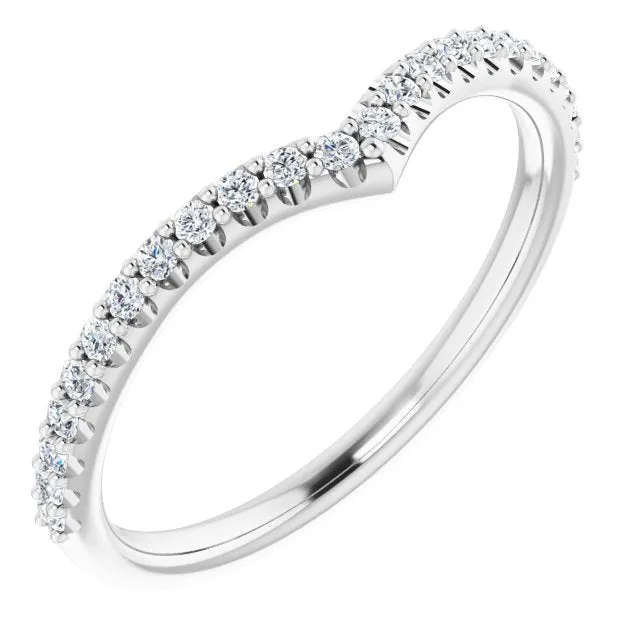14K White 1/5 CTW Natural Diamond Contour Band