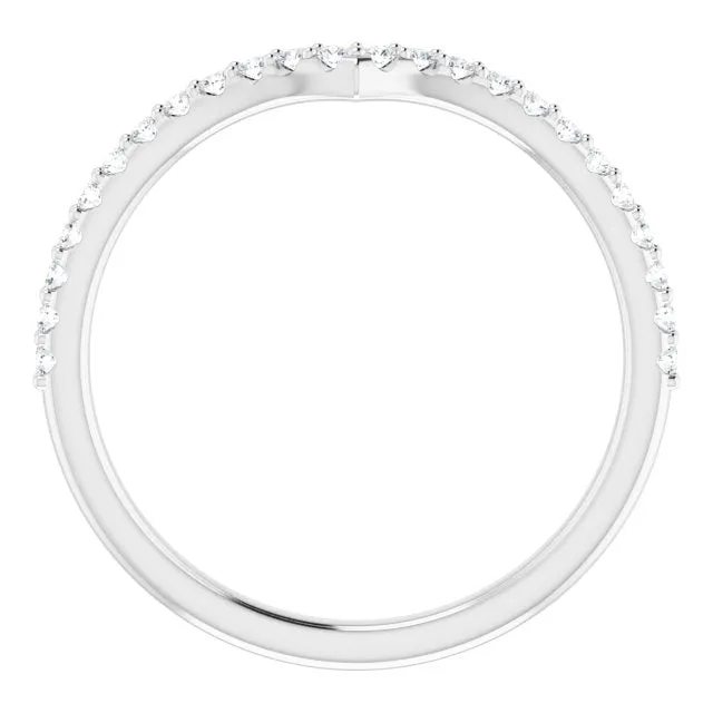 14K White 1/5 CTW Natural Diamond Contour Band