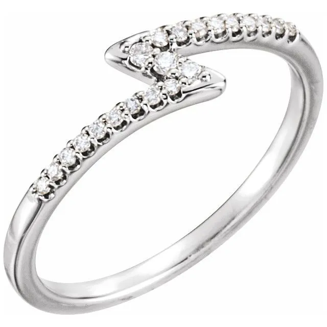 14K White 1/8 CTW Diamond Stackable Ring