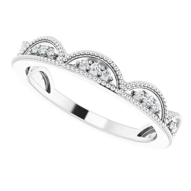 14K White 1/8 CTW Diamond Stackable Ring