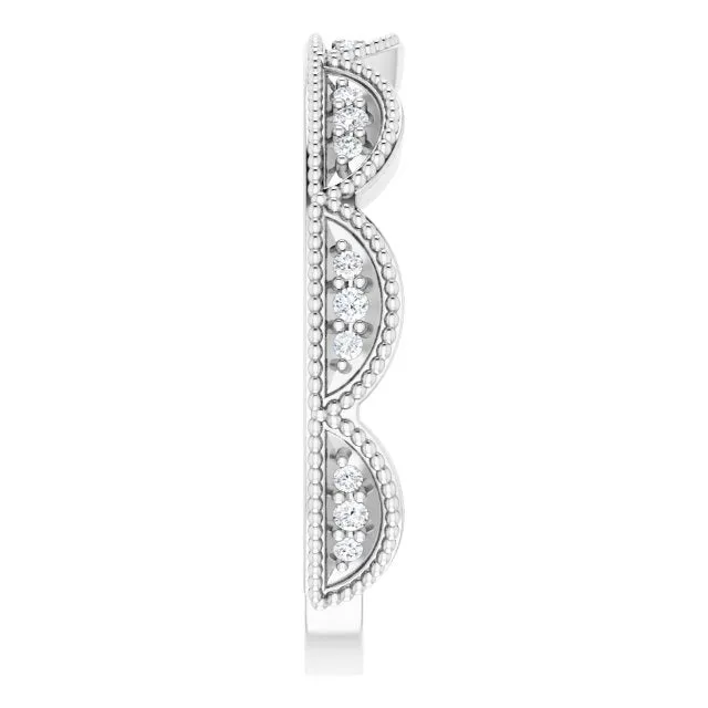 14K White 1/8 CTW Diamond Stackable Ring