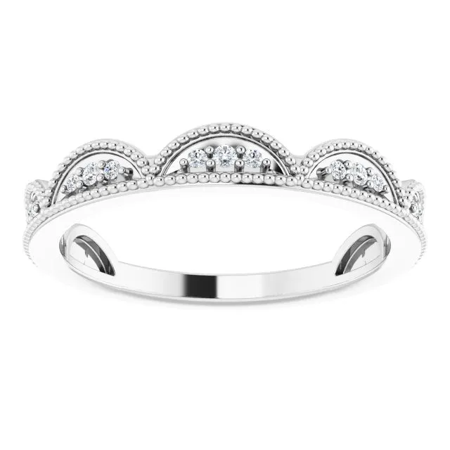 14K White 1/8 CTW Diamond Stackable Ring
