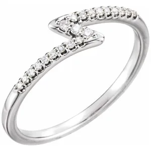 14K White 1/8 CTW Diamond Stackable Ring