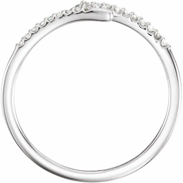 14K White 1/8 CTW Diamond Stackable Ring
