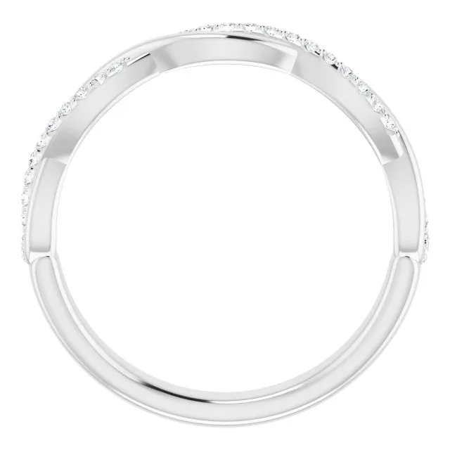 14K White 1/8 CTW Natural Diamond Anniversary Band