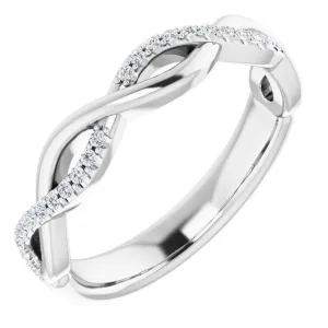14K White 1/8 CTW Natural Diamond Anniversary Band