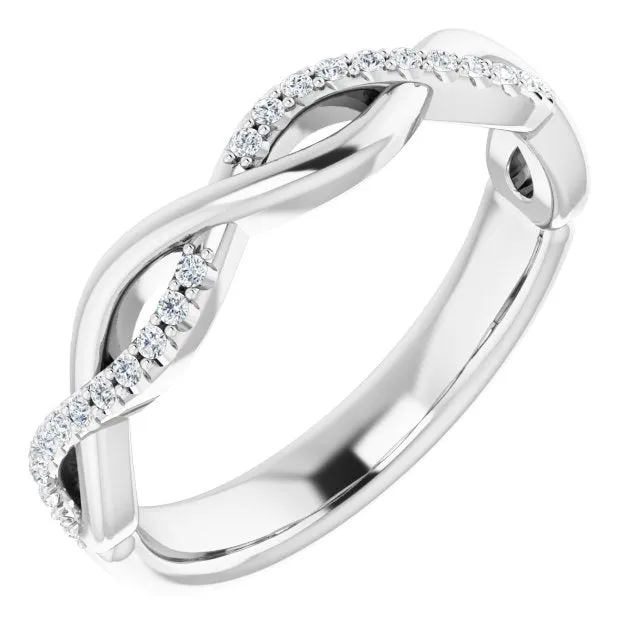 14K White 1/8 CTW Natural Diamond Anniversary Band