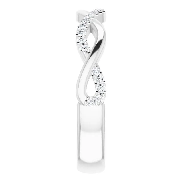 14K White 1/8 CTW Natural Diamond Anniversary Band