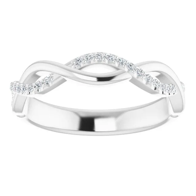 14K White 1/8 CTW Natural Diamond Anniversary Band