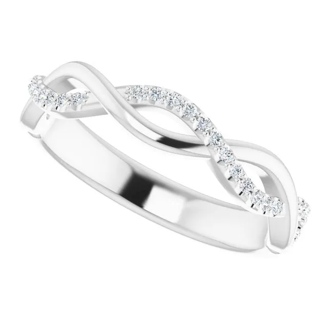 14K White 1/8 CTW Natural Diamond Anniversary Band