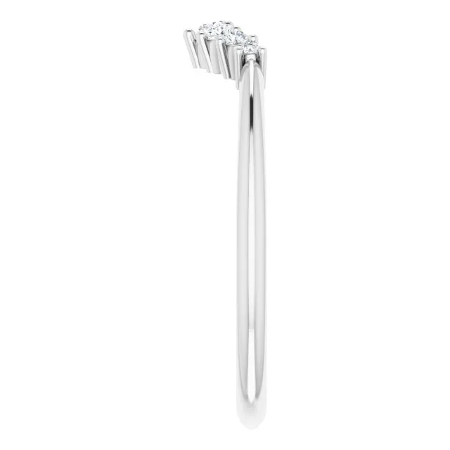 14K White 1/8 CTW Natural Diamond Contour Band