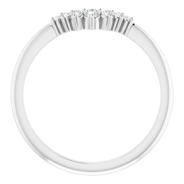 14K White 1/8 CTW Natural Diamond Contour Band