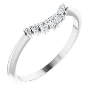 14K White 1/8 CTW Natural Diamond Contour Band