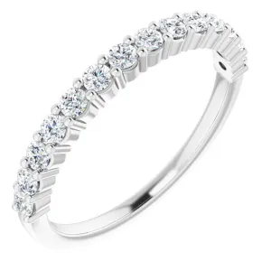 14K White 3/8 CTW Natural Diamond Anniversary Band