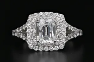 14K White Gold .97 CT Radiant Cut Diamond Engagement Ring GIA Certified