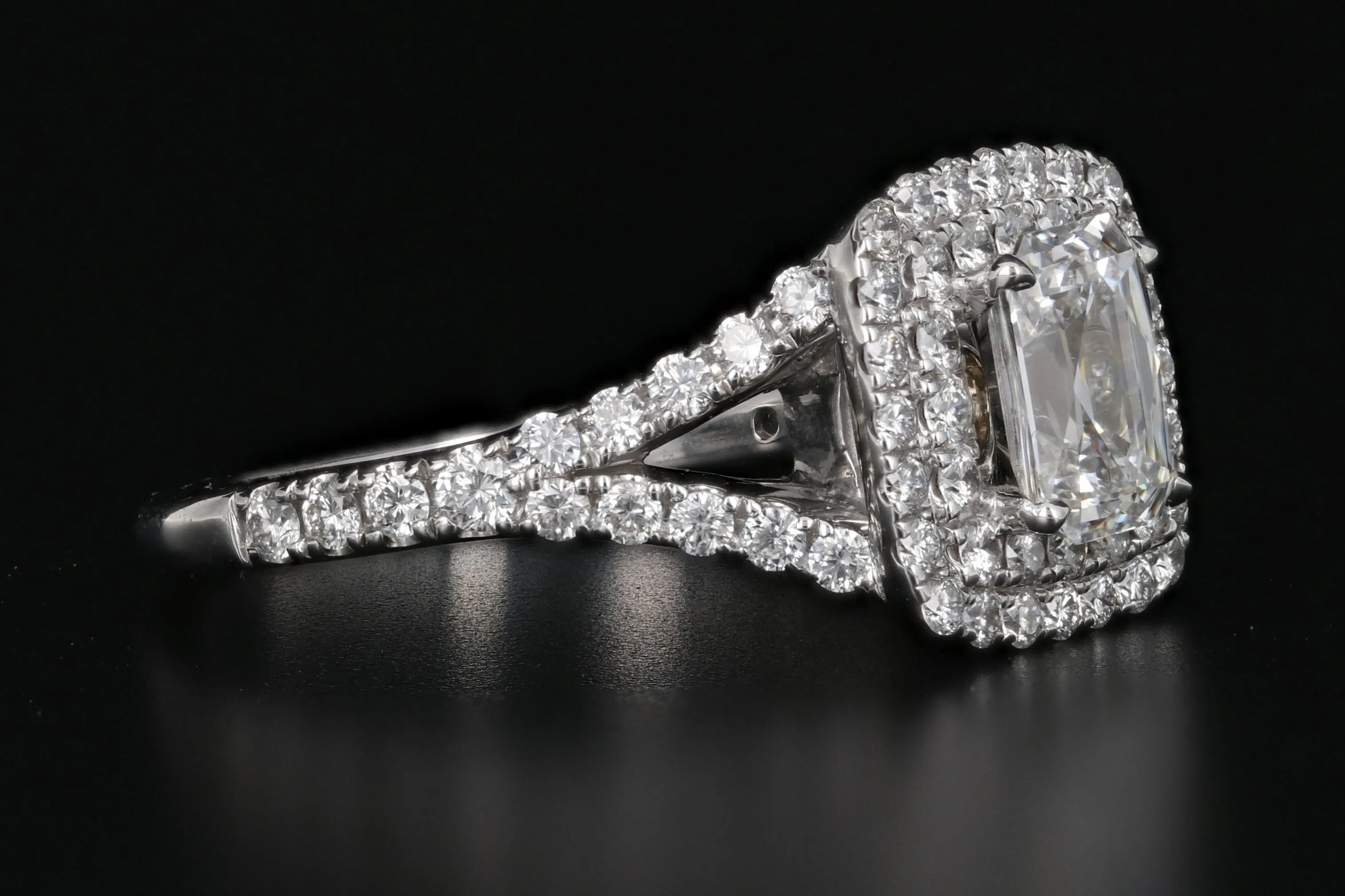 14K White Gold .97 CT Radiant Cut Diamond Engagement Ring GIA Certified