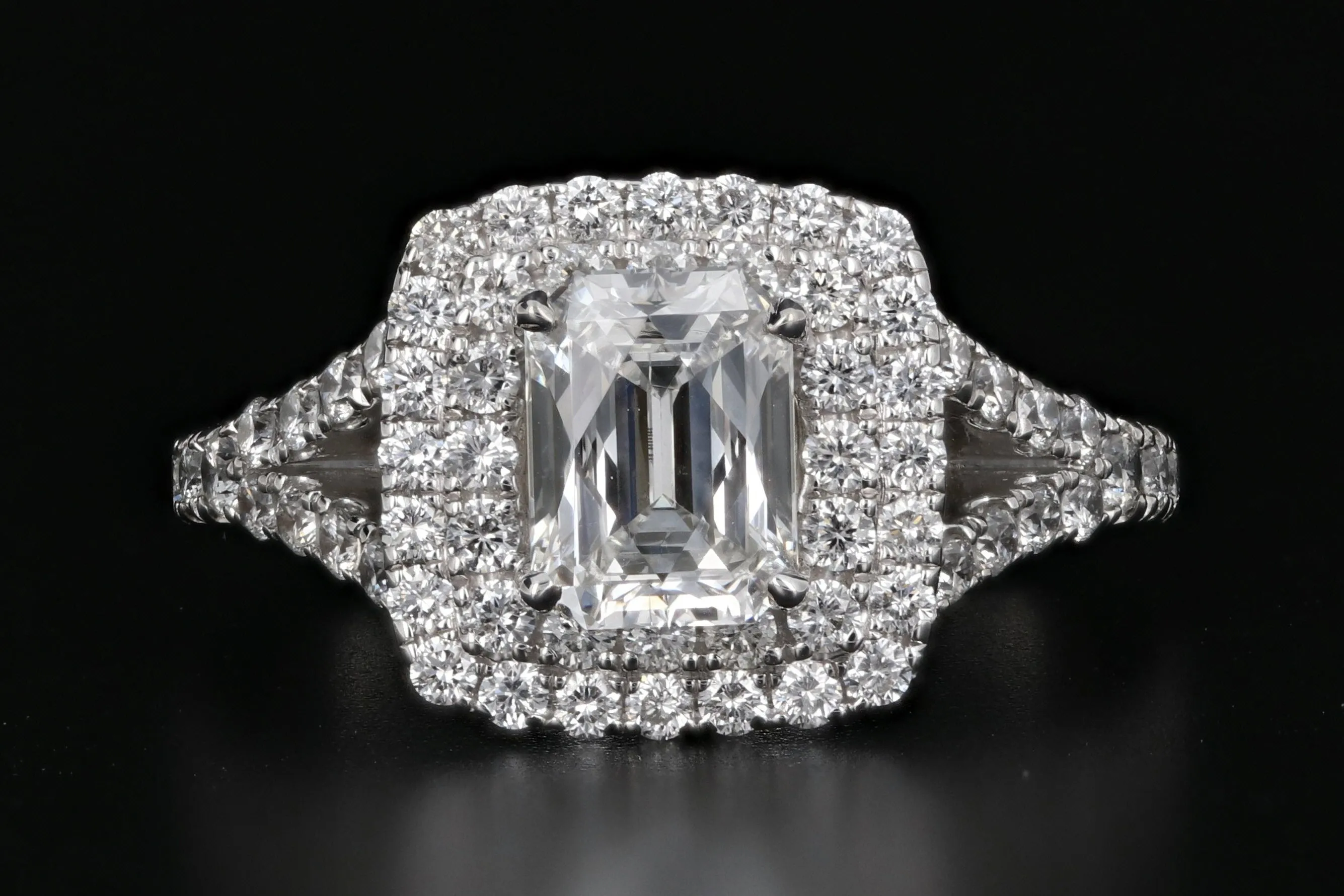 14K White Gold .97 CT Radiant Cut Diamond Engagement Ring GIA Certified