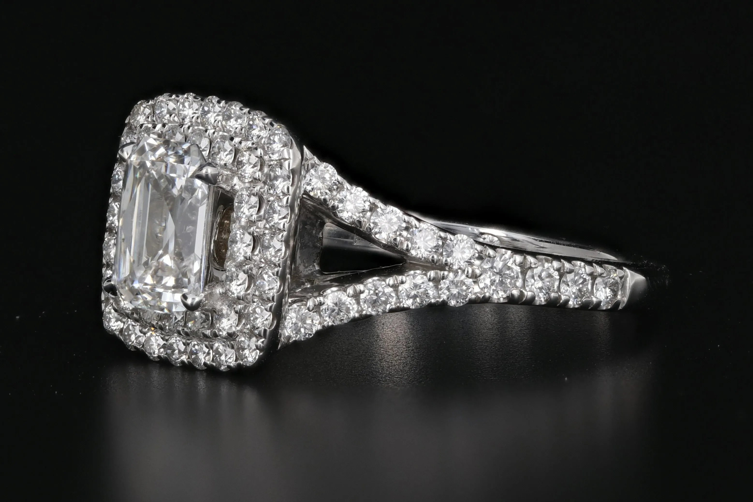 14K White Gold .97 CT Radiant Cut Diamond Engagement Ring GIA Certified
