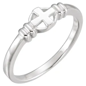 14k White Gold Chastity Ring, Size 5