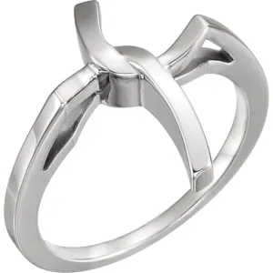 14k White Gold Cross Ring, Size 7