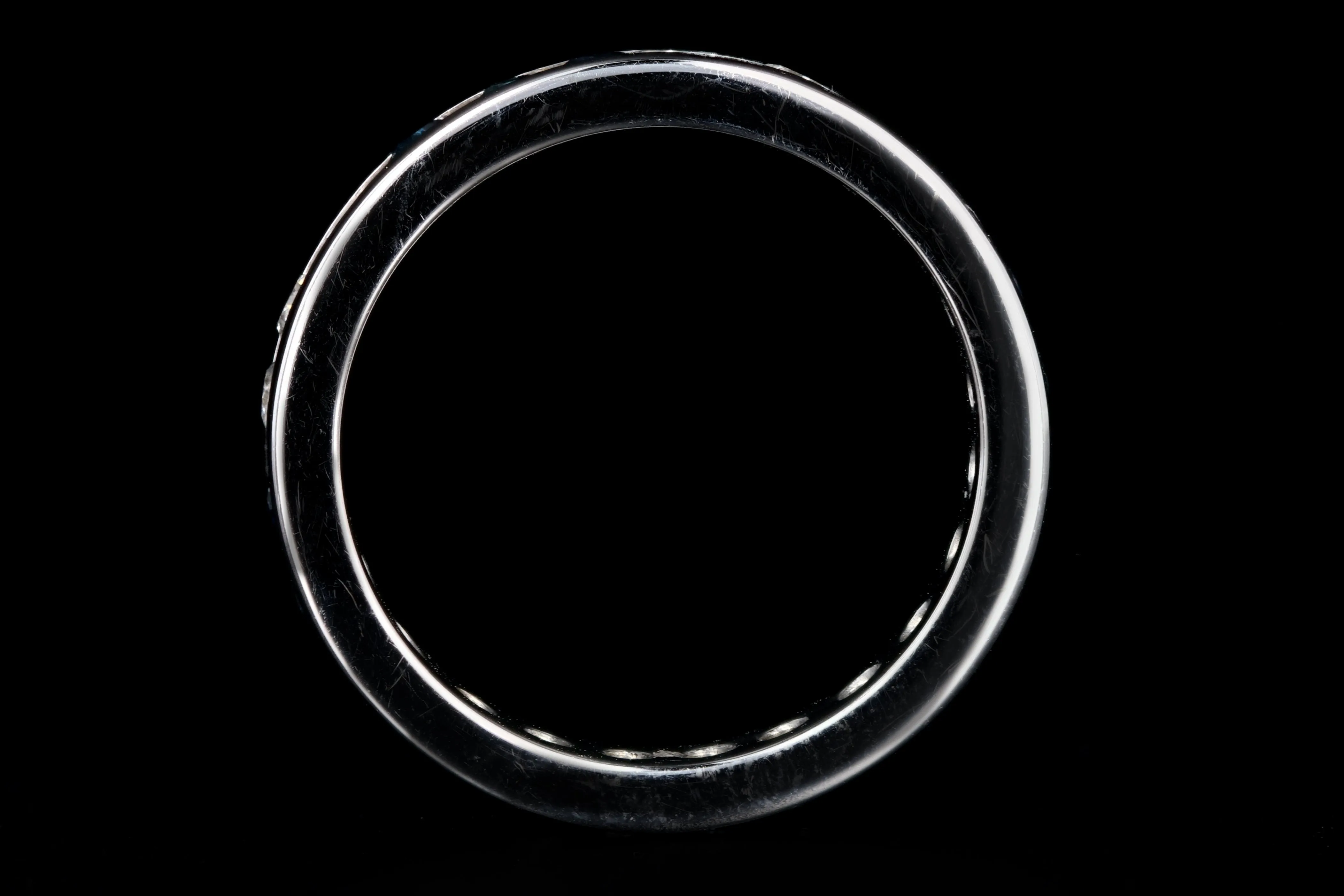 14K White Gold Diamond & Sapphire Eternity Band Ring Size 5.75