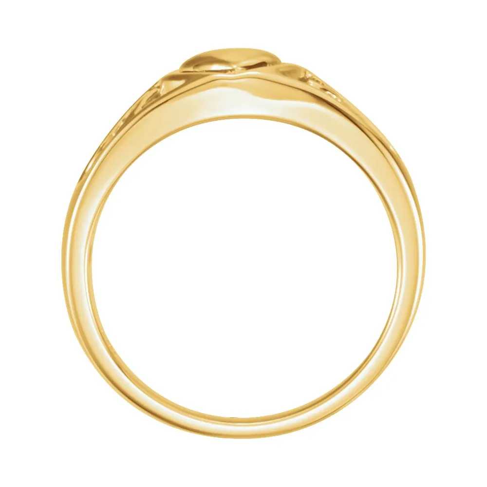 14k White Gold Heart Ring, Size 7