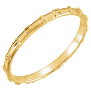 14k White Gold Prayer Ring, Size 8
