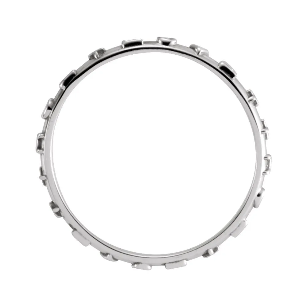 14k White Gold TRUE LOVE CHASTITY RING W/BOX, Size 6
