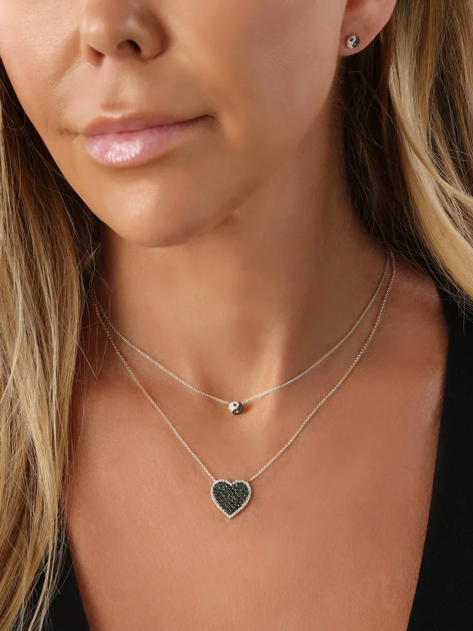 14k White Gold Yin/Yang Necklace