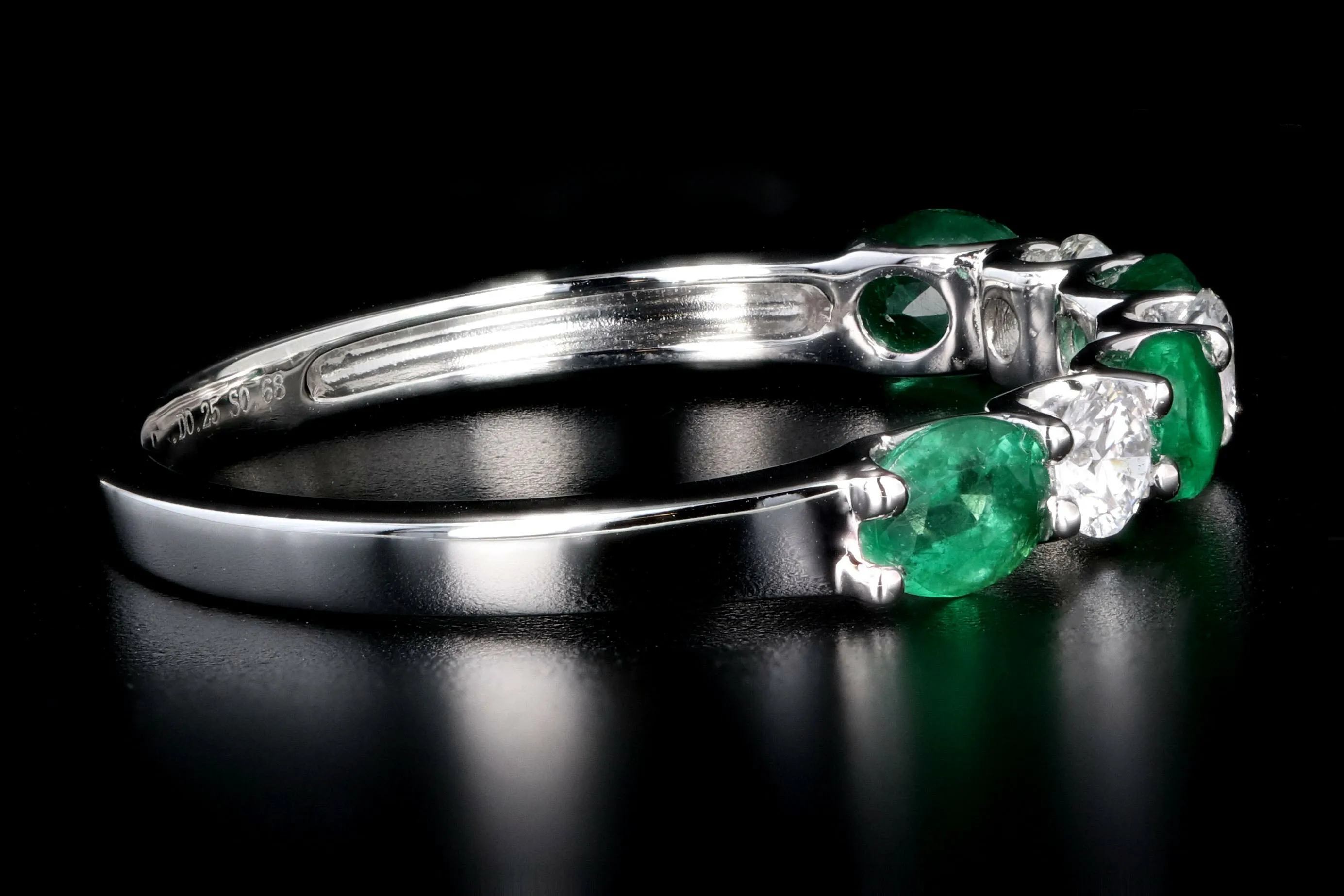 14K White or Yellow Gold Oval Gemstone and Round Diamond Half Band