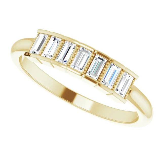 14K Yellow 1/4 CTW Diamond Stackable Ring