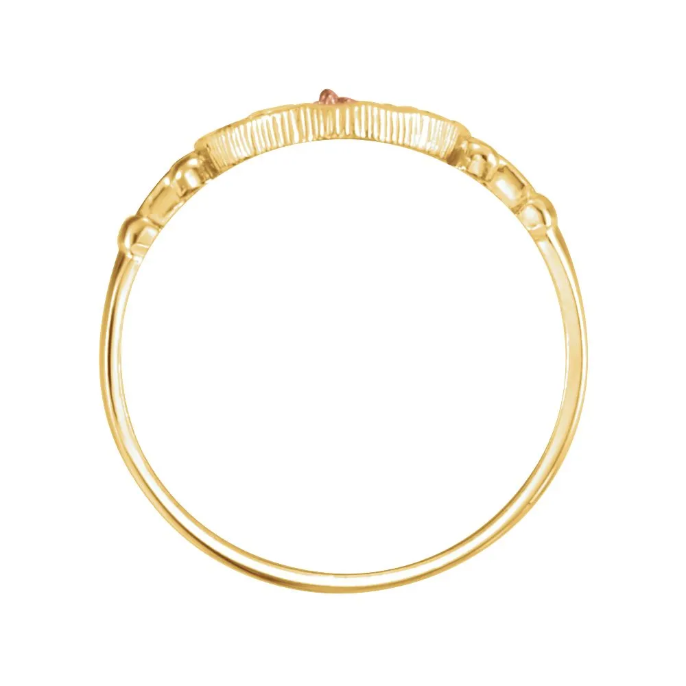 14K Yellow & Rose Our Lady of Guadalupe Ring, Size 7