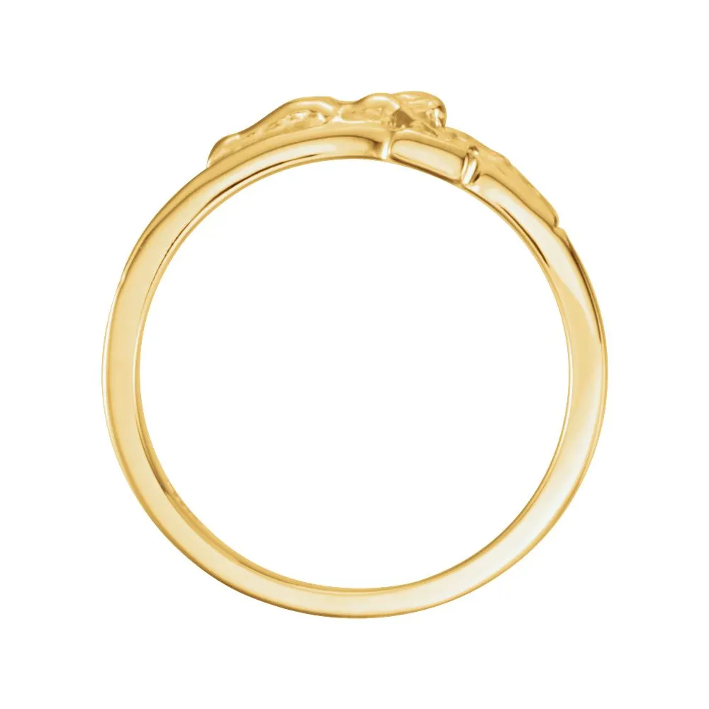 14k Yellow Gold Crucifix Chastity Ring Size 9
