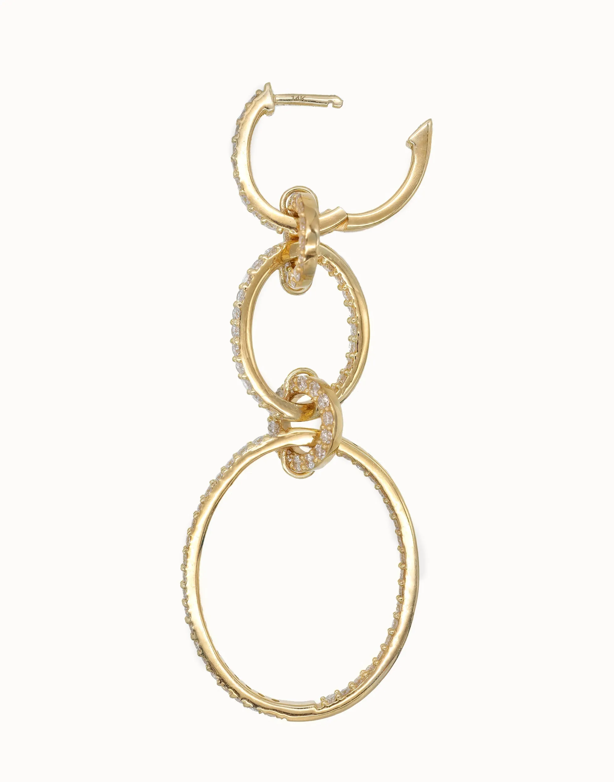14k Yellow Gold Diamond Multi Drop Earring